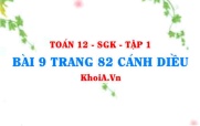 Bài 9 trang 82 Toán 12 tập 1 Cánh Diều